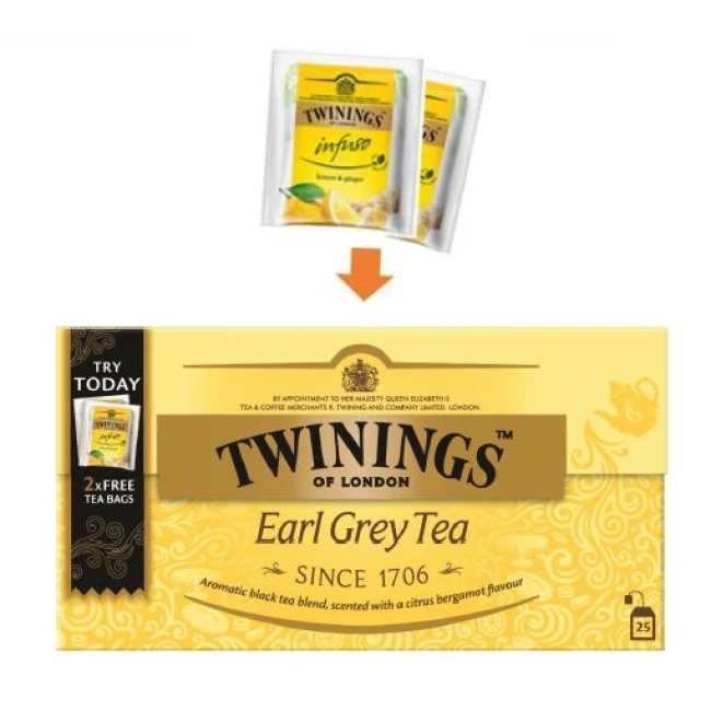 Ceai Negru Earl Grey + Cadou Twinings 12*1.96G